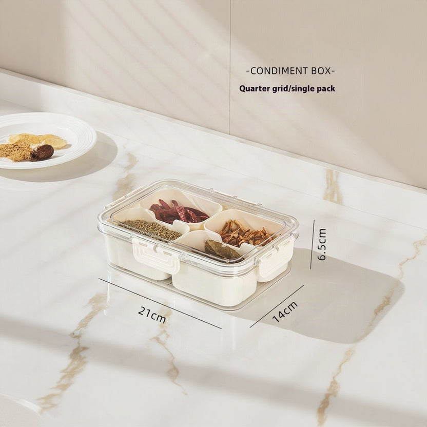 Portable Snack or Storage Box, 4- or 8-Compartments