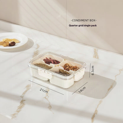 Portable Snack or Storage Box, 4- or 8-Compartments