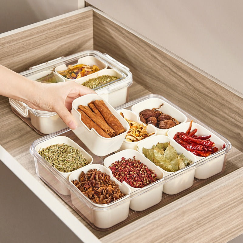 Portable Snack or Storage Box, 4- or 8-Compartments