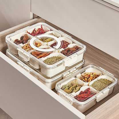 Portable Snack or Storage Box, 4- or 8-Compartments