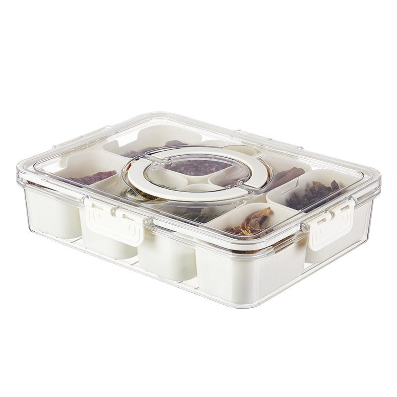Portable Snack or Storage Box, 4- or 8-Compartments