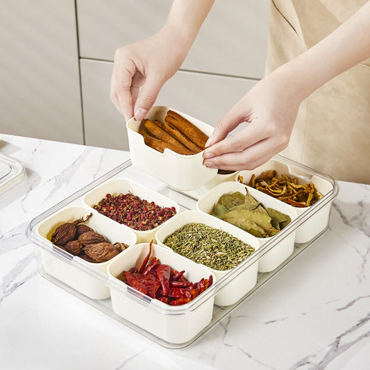 Portable Snack or Storage Box, 4- or 8-Compartments
