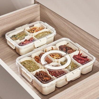 Portable Snack or Storage Box, 4- or 8-Compartments